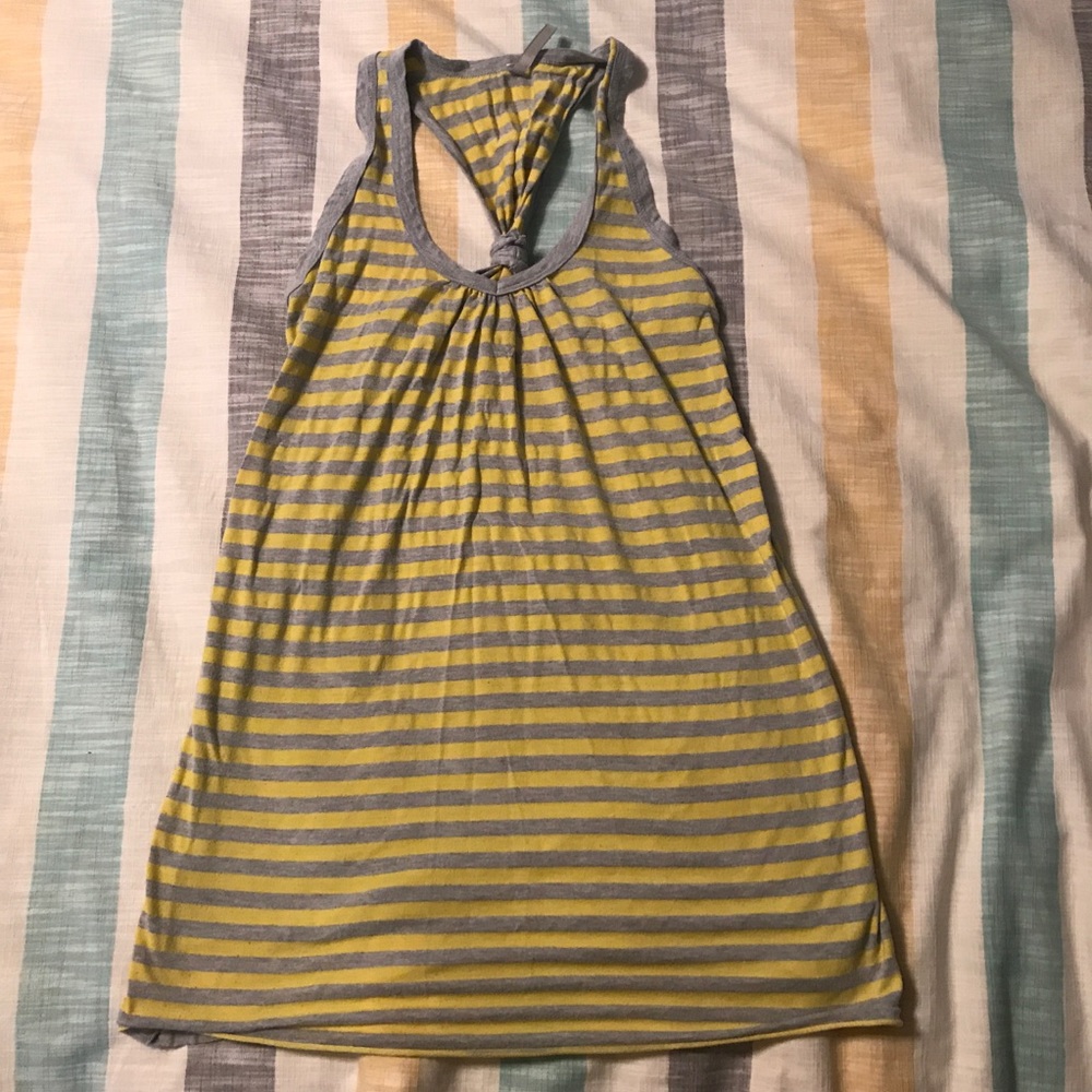 Honey Punch Grey and Yellow Racer Back Tank